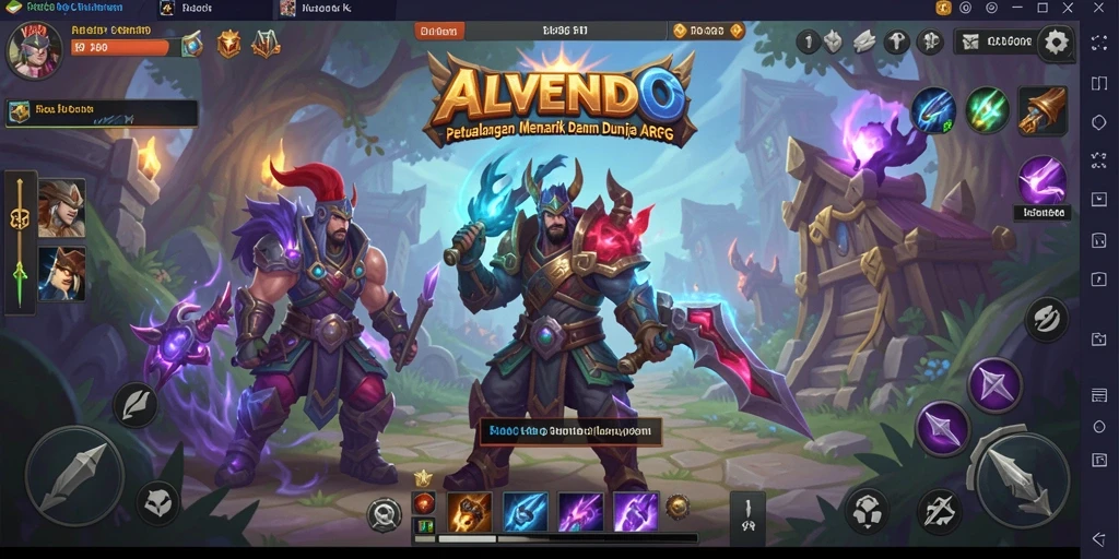 Tampilan menakjubkan dari gameplay ALVENDO yang menampilkan pertarungan ARPG.