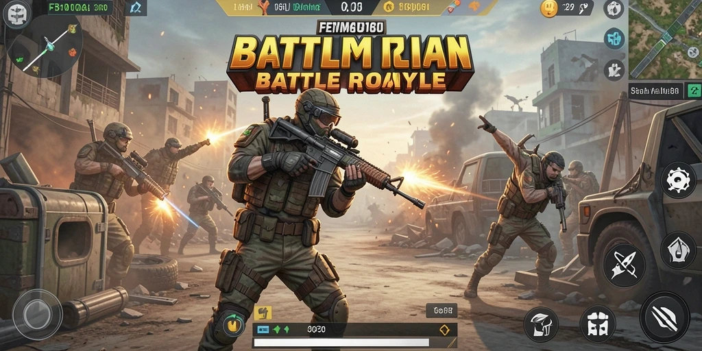 Gameplay seru dalam FB168 dengan pertempuran Battle Royale yang mendebarkan.