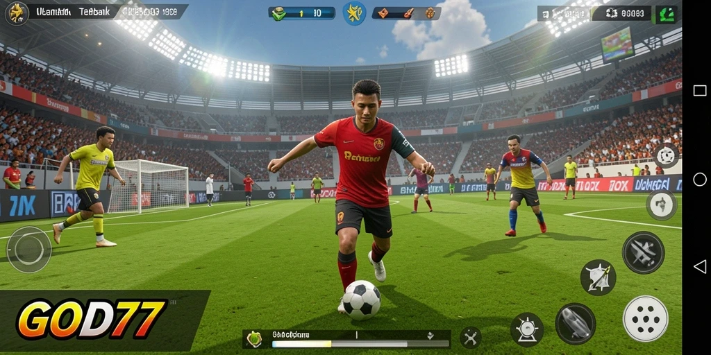 Screenshot gameplay GOD77 yang penuh aksi olahraga.