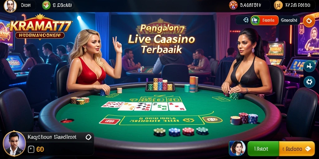 Tampilan gameplay KRAMAT77 yang mendebarkan dengan dealer langsung.