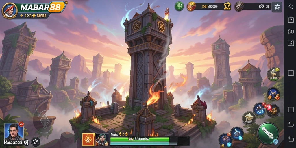 Tangkapan layar menunjukkan aksi seru gameplay Tower Defense di MABAR88.