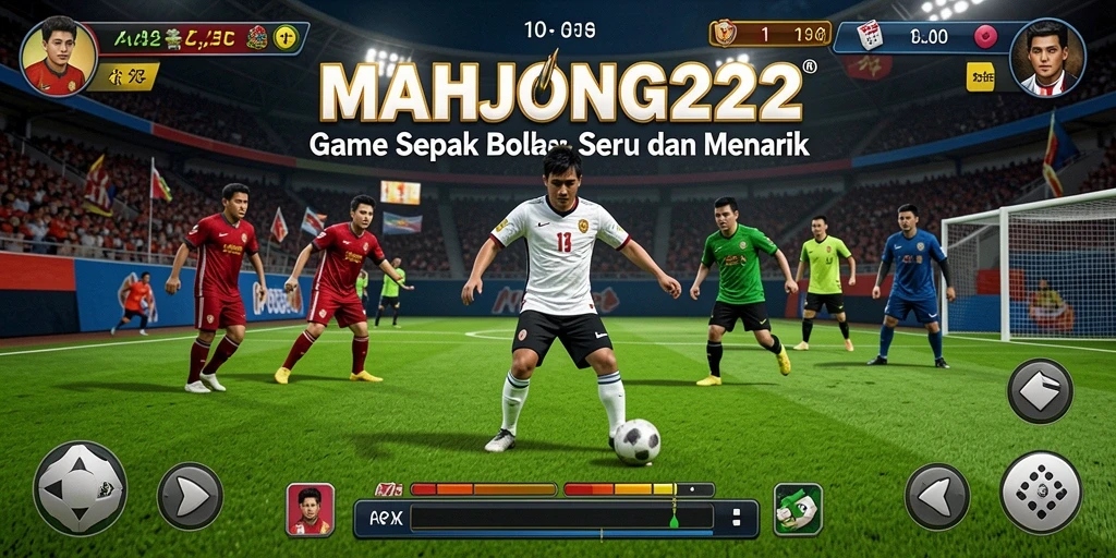 Tampilan gameplay sepak bola yang seru dalam MAHJONG222.