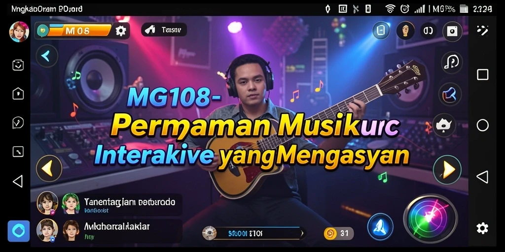 Tampilan gameplay MG108 yang menarik dengan berbagai lagu musik.