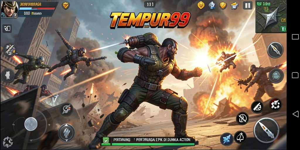 Gameplay ACTION menegangkan dalam TEMPUR99 dengan pertarungan epik.