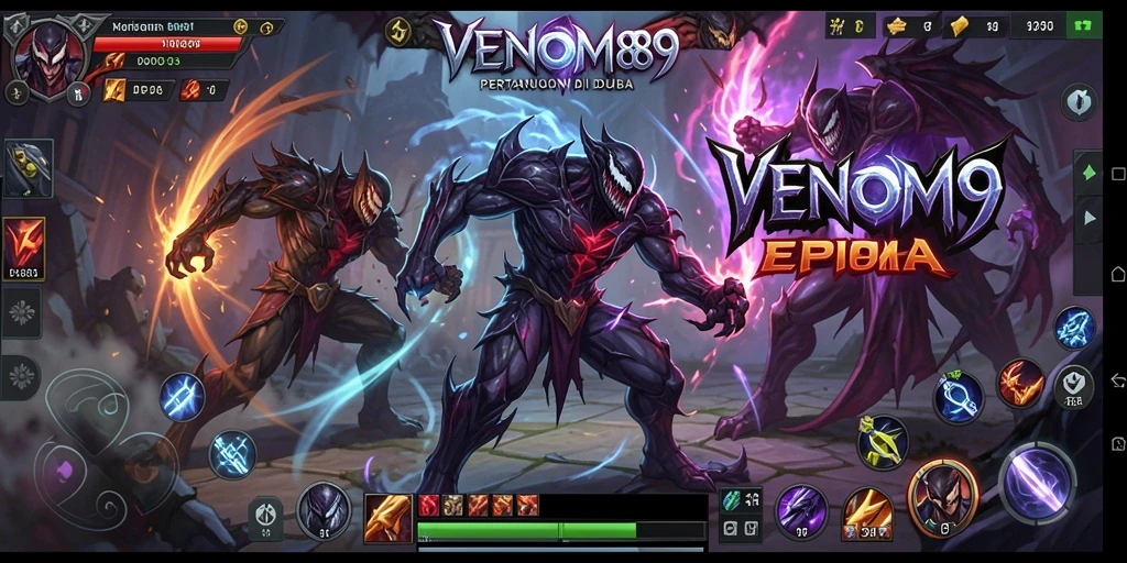 Screenshot gameplay VENOM889 yang menunjukkan aksi pertempuran seru.